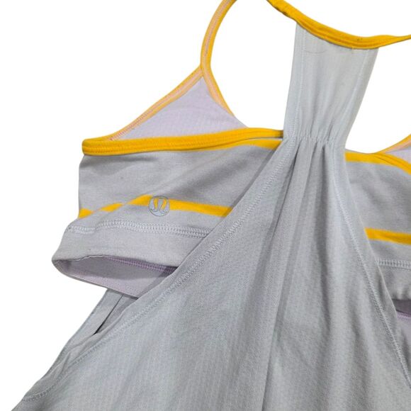 Lululemon Gray and Yellow No Limits Sports Bra Tank Top Padded Combo 4 - Picture 4 of 6
